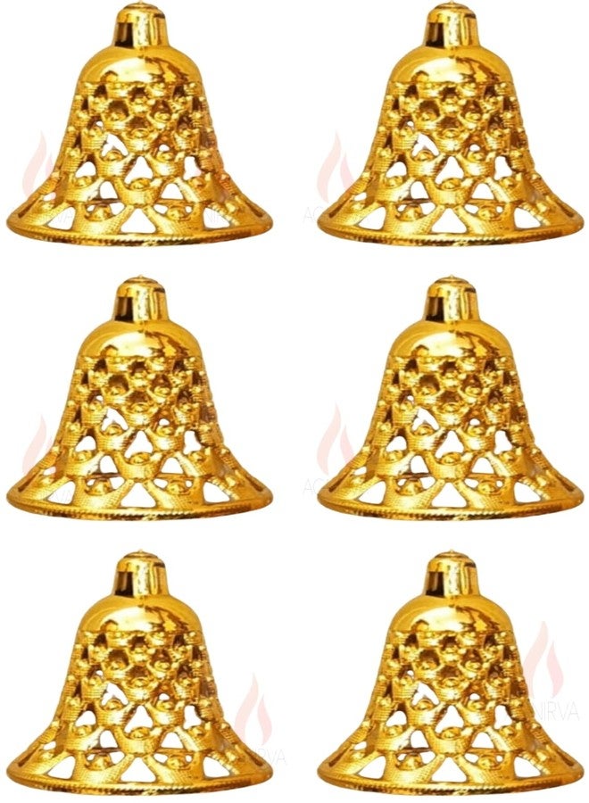 Agnirva Lightweight Golden Plastic Bells Jingle Bell for Diwali Navratri Temple Pooja Room Wedding Party Decor/Stage Backdrops, DIY Craft Decoration Items Theme Party Christmas (Pack of 24) - Image 4